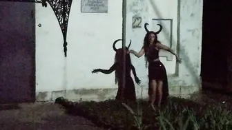 Dance with Shadow on White Wall outside