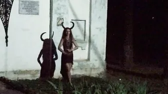 Dance with Shadow on White Wall outside