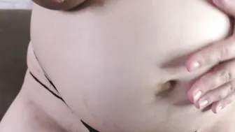 9-month pregnant hotwife performance to you her Bombshell body with a big lactating titties