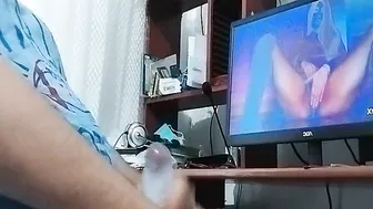 Hand Job watching Leina Sex masturbating (I ejaculated twice. Once in the tent and once without it and I still had