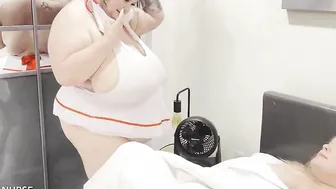 Patient porn video – Blonde BBW big tit patient met to by big breasts Nurse