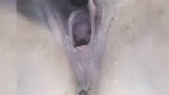 Pinkhaired mom squirts point of view