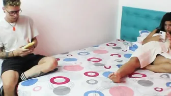 We are alone at home and he took the opportunity