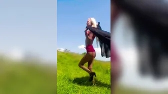 striptease 19 year old-year-older bimbos into goddess underwear outdoor