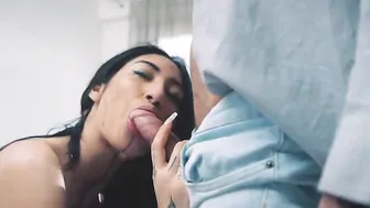 Hottie Mali Ubon Spins Her Tight Vagina On To Angelos Gigantic Penis
