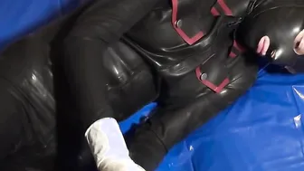Pvc Danielle inside pvc mask grind his dick