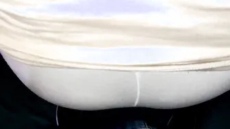 Flashing penis  rubbing on her booty into train