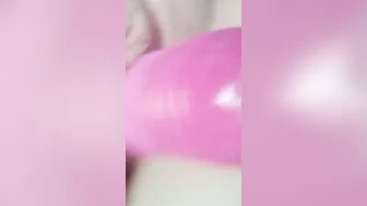 Shoving my gigantic sex toy into my tight cunt