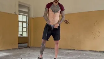 Almost caught masturbating inside an abandoned building