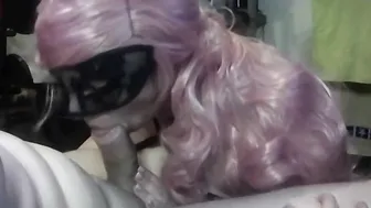 Obedient step daughter deepthroats  drink Daddys cum
