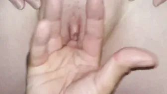 Point of view Finger Fuck Close Up Tight Hairless Snatch With Licking Sticky