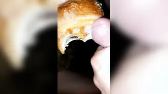 Eating sperm inside croissant by mature italian ex-wife