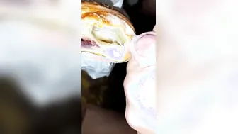 Eating sperm inside croissant by mature italian ex-wife
