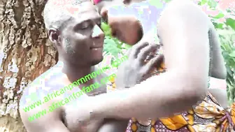 Beauty and wild outdoors pounded at the river between a bodybuilder and a next door during laundry into Cameroon Africa. to