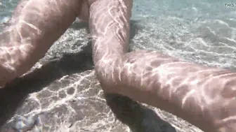Ass Plug Swim and Piss on the beach