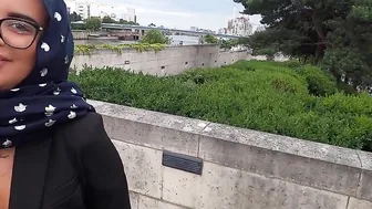 A stunning Hijab Arab cunt with mouth getting screwed inside anal and