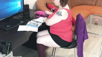 Fake student lactates her big milk filled boobs