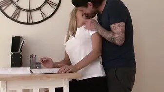 Boring Homework Makes European Stepsis Christen Courtney Hungry for Penis