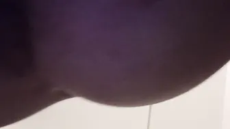 Masturbation on toilet mat. Gigantic unshaved cunt finger fuck.