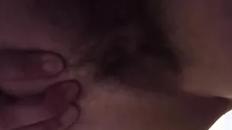 Masturbation on toilet mat. Gigantic unshaved cunt finger fuck.