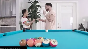 Freeuse Fantasy - Small Adorable Skank Freya von Doom Getting Plowed By Lucky Stud On The Pool Table