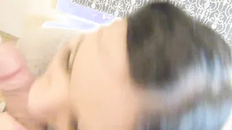Cum on her african hair after rough facefuck