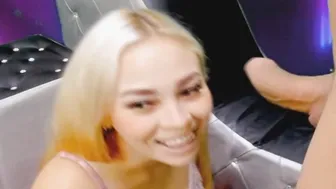 Blonde Babe Gives Hard Blowjob