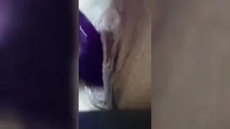 Mom fucking herself with sex toy until its all soak and