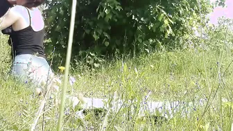 While I was doing yoga into the forest I was