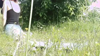 while I was doing yoga into the forest I was