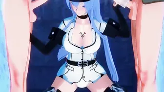 Esdeath daydreams about female domination then acts on it with 2 prisoners