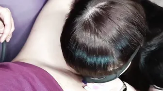 Amateur bimbos learns suck deep. Swallows all cum