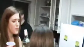 Coed whore fucking as others watch at frat party