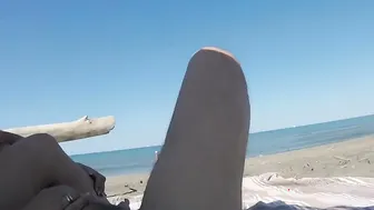 Risky Hand Job on the Canary Beach Almost caught - MissCreamy