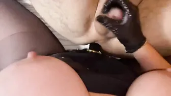 Pov Pegging: Using his cum as lupe for my Fake-Dick