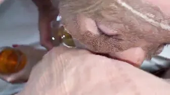 Lily milks Clenotano drinks his urine