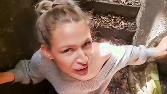 Outdoors amateur sex with German blonde young woman point of view