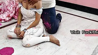 Holi special- YourPriya enjoyed stepbrothers huge dick in pussy