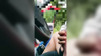 Married woman blows my dick while she shows me on