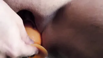 Amazing squirting orgasm from thick sex toy