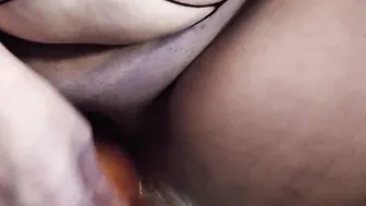 Amazing squirting orgasm from thick sex toy