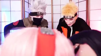 4some Naruto. Sakura getting double penetration Leah Meow