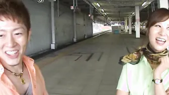 Ayano amazing saleswoman working on the limited express train has