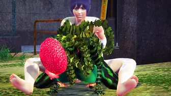 Fucking a Watermelon into the Park | Anime Monster chick
