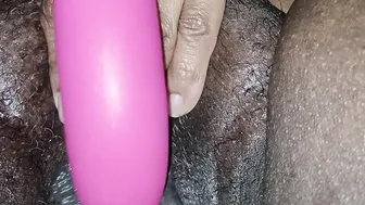 Black BBW Digging Her Twat Out with Sex Toy