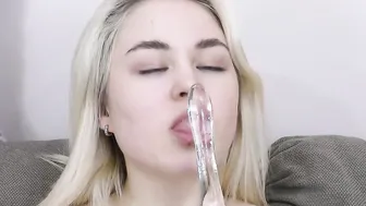 Solo blonde honey Maya Stone is masturbating into 4K