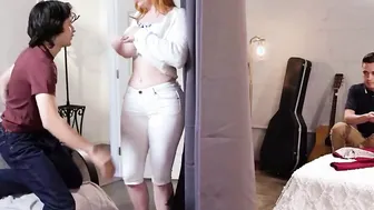 Big Tit stepmom lets two stepsons bang her