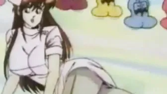 Blonde anime chick rides cock before BDSM