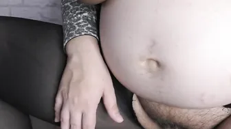 Slutty stepmommy with a 9 month pregnant belly showing to