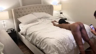 Pounding her vagina out